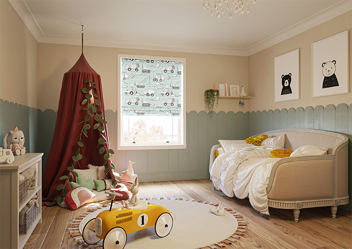 Tinker Town, Seafoam - Roman Blind - Image 6